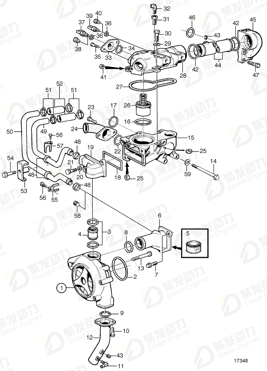 VOLVO Coolant pipe 847853 Drawing